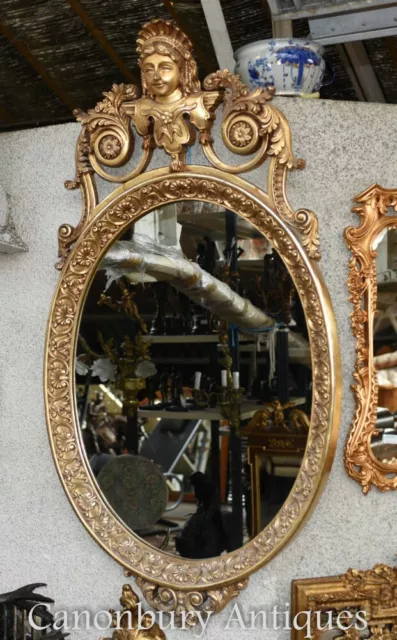 Oval Gilt Cherub Mirror - French Empire Glass Mirrors