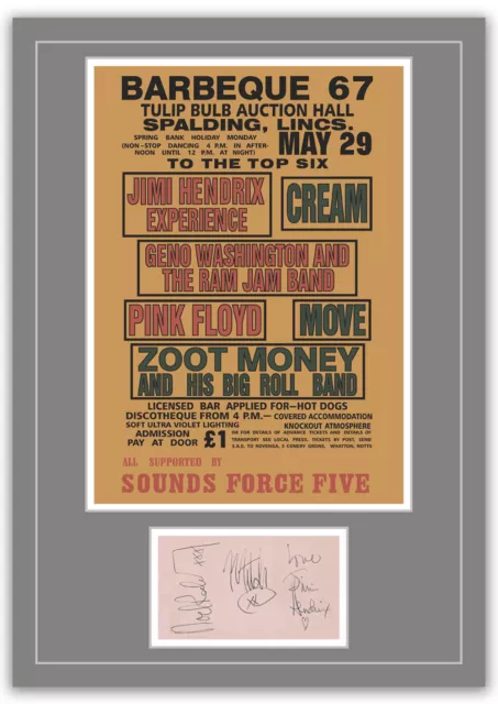 Jimi Hendrix Concert Poster Autographs Memorabilia Poster Spalding '67 UNFRAMED