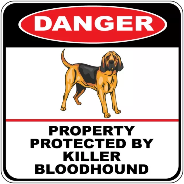 Crossing Sign Danger Property Protected Killer Bloodhound Dog Cross Xing Metal