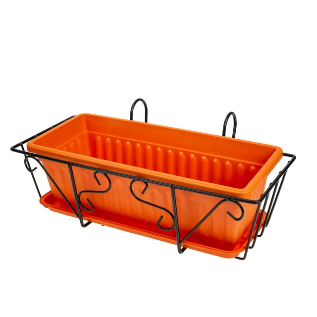 Pot De Fleurs Suspendu De 20 Cm Avec Plateau À Niveau D'Eau Visible, Trous De Drainage, Soucoupe
