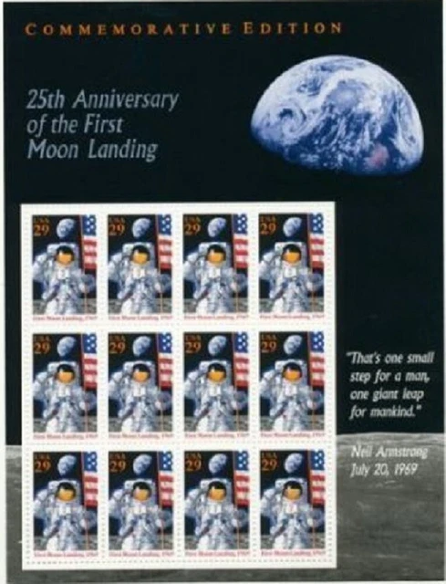 USPS Scott 2841 Sheet Stamps MNH 1994 25th Anniversary Moon Landing Space 12x29