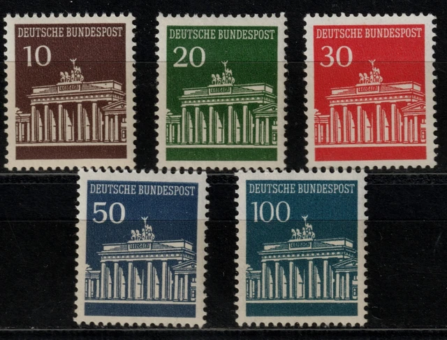BRD Brandenburger Tor Mi. - Nr. 506 v R  - 510 v R postfrisch mit Nummer