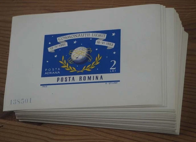 1964 Rumänien; 100 Blocks Kosmonauten, postfrisch/MNH, Bl. 56, ME 1200,-