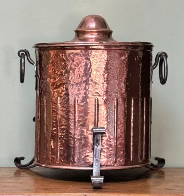 Lovely Large Antique Victorian Copper Fire Wood Bucket Coal Scuttle Storage
