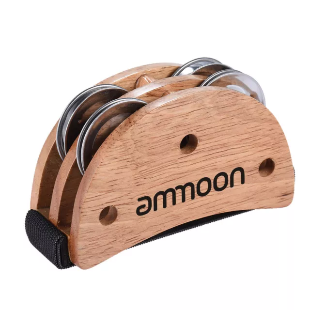 Elliptical Cajon Box Drum Foot Jingle Tambourine for Hand Percussion R3O4