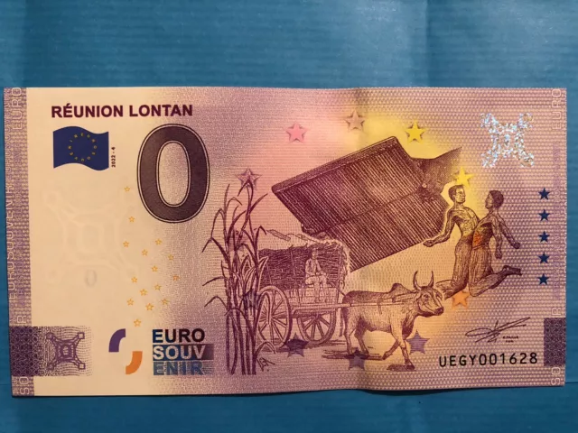 Billet touristique 0 euro Souvenir Réunion Lontan