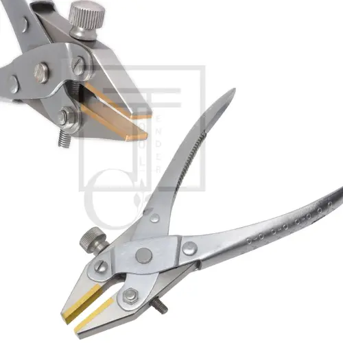 Parallel Action Flat Nose Pliers with Adjustable Brass Jaws Opticians Jewellery