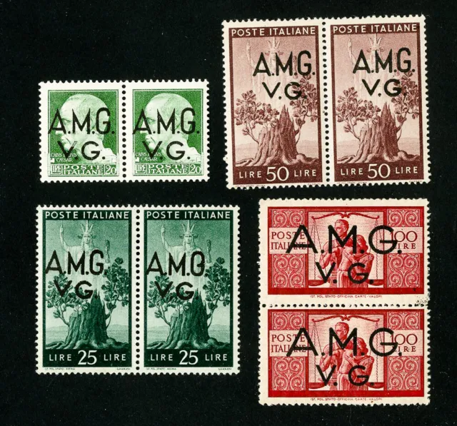 Venezia Giulia Stamps # 1L10-13 VF OG NH Set of 4 Pairs Scott Value $94.50
