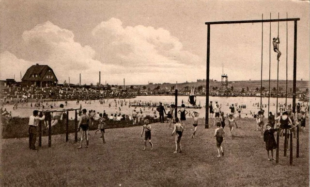 Ak Gruss Aus Olbersdorf Kreis Görlitz Volksbad Mit Sportgeräte Sachsen