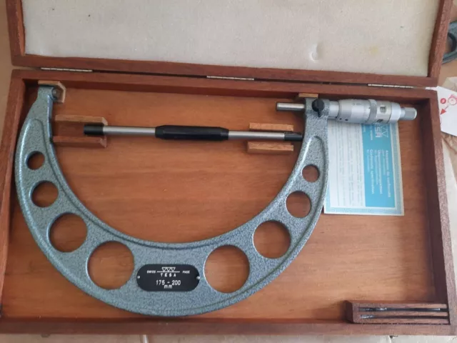 new tesa micrometer 175-200mm , 0.001mm with documents