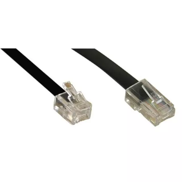 InLine Modularkabel RJ45 Kabel RJ11 Stecker 4adrig 15m Schwarz Anschlusskabel