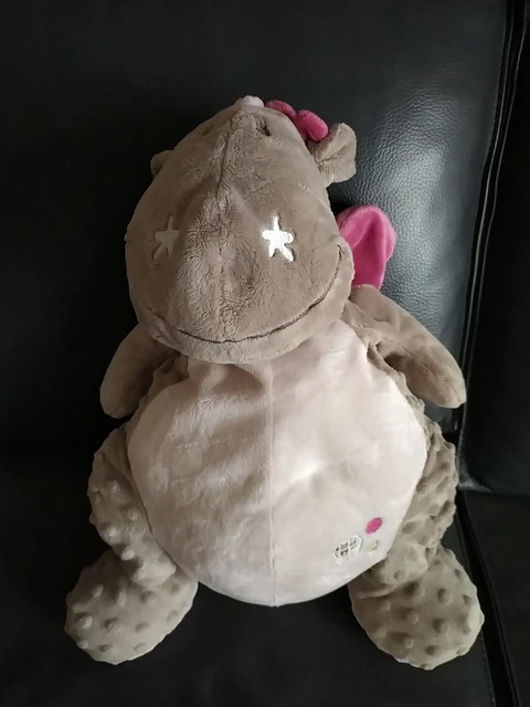 Peluche Doudou Dragon Victoria rose beige - Noukies Noukie’s- Grand Modèle