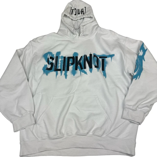 Slipknot Hoodie Mens Large White Big Logo 2021 Tour Long Sleeve Pullover
