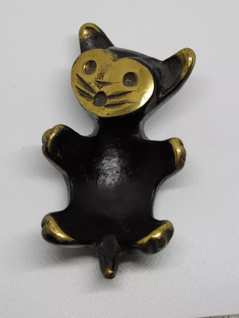 WALTER BOSSE CAT Egg Cup Vtg Mid Century Austria Brass Ring Holder