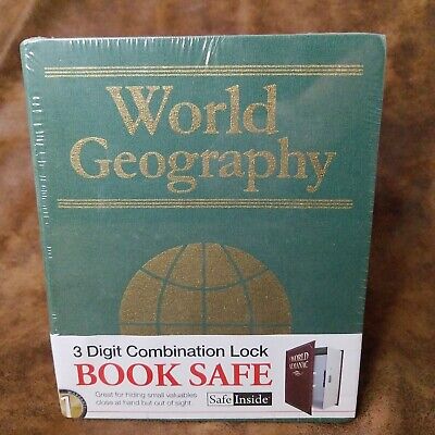 Caja fuerte para libro con bloqueo de combinación de 3 dígitos: World Geography 4090 verde