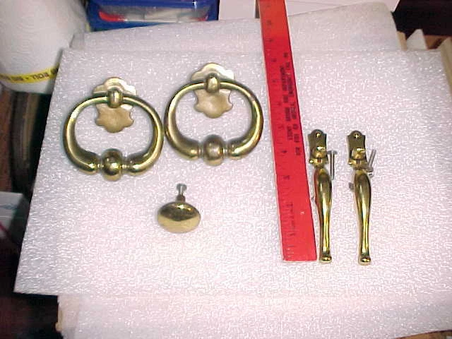 Vintage BRASS Dresser Cabinet Drawer Pulls Handles HARDWARE