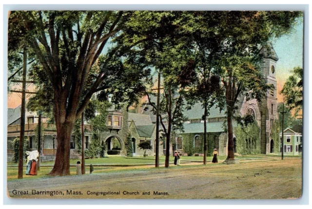 1908 Congregational Church Manse Great Barrington Massachusetts Vintage Postcard