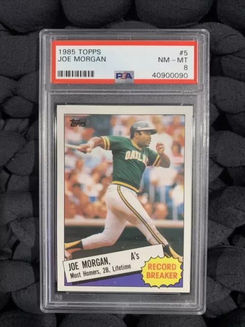 1985 Topps Joe Morgan HoF 2B #5 Oakland A's PSA NM-MT 8 TOUGH SLAB CENTERED