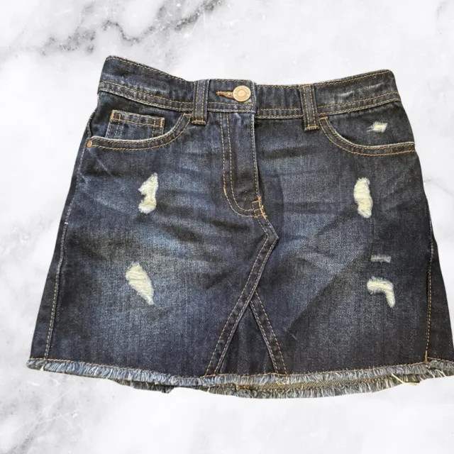 Girls Navy Distressed Denim Skirt Age 5 Years Next Nwt