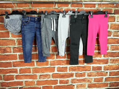 Baby Girls Bundle Age 12-18 Months Next Jeans Joggers Hat Blue Pink Stripe 86Cm
