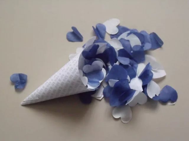 Romantic Bio Degradable NAVY BLUE & WHITE Wedding Confetti - CONES can be added