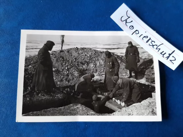 Original Seltenes Foto Stellungbau Januar 1942 bei POKROWSKOJE