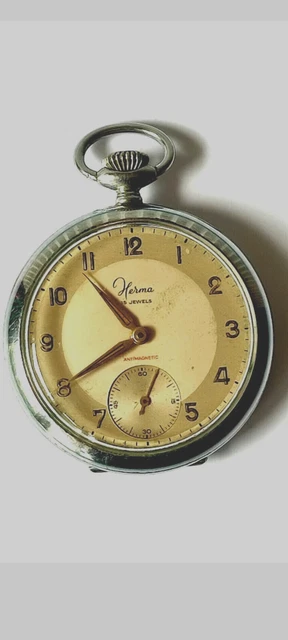 Montre à Gousset Mécanique HERMA Chronomètre - Acier Inoxydable, Occasion