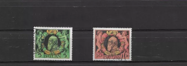 Briefmarken, Altdeutschland, Bayern, 1911  MI 92-93 gestempelt