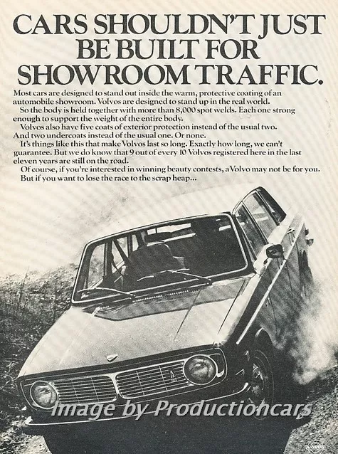 1970 Volvo 144 Sedan - Original Advertisement Print Art Car Ad PE19