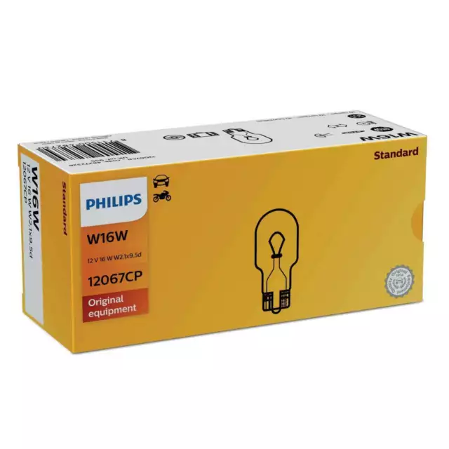 10 x Philips W16W Lampen 12V 16W W2,1x9,5d lamp bulb