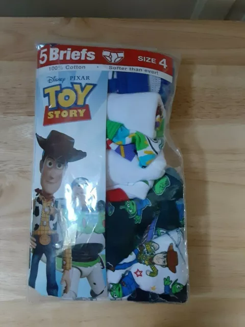 Disney Toy Story Boys Briefs (5 Pair) Size 4   NEW WITH TAGS