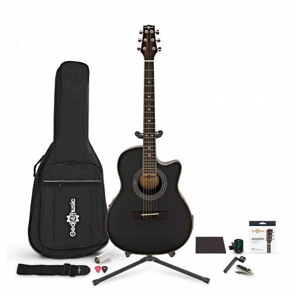 Basso Elettroacustico Gear4music Round Back - Top In Abete, Manico In Mogano, Include Pickup - Foto 6