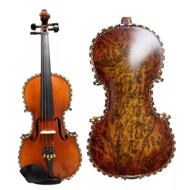 Strad style Hand-made SONG master inlay shell bird's eye 4/4 violin #15403