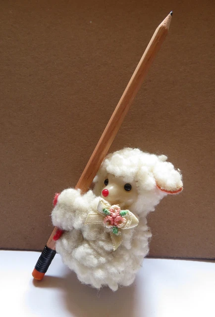 Adorable agneau peluche vintage (années 70) pince doigt 2