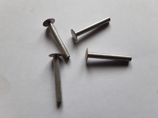 1,9 mm x 12,7 mm testa ovale semi cava rivetto alluminio qty 4