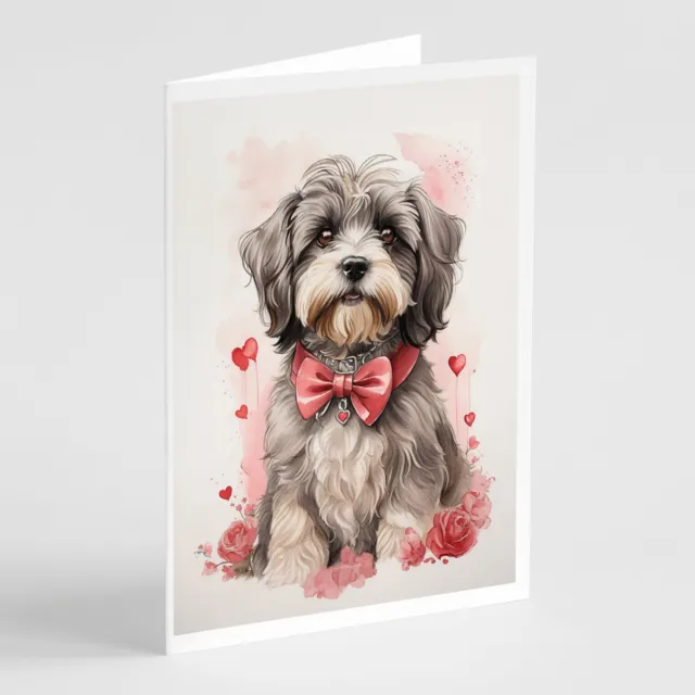 Tibetan Terrier Valentine Roses Cards Envelopes Pack of 8 DAC4581GCA7P