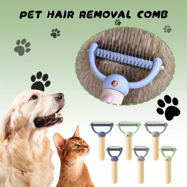 Pet Dog Cat Grooming Brush fur Dematting Comb Dog Hair Tools Remover Y8T2
