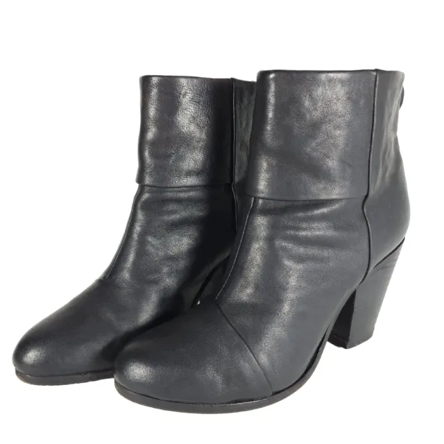 RAG & BONE Women's Newbury US 8 EU 38,5 Black Leather Ankle Booties Boots