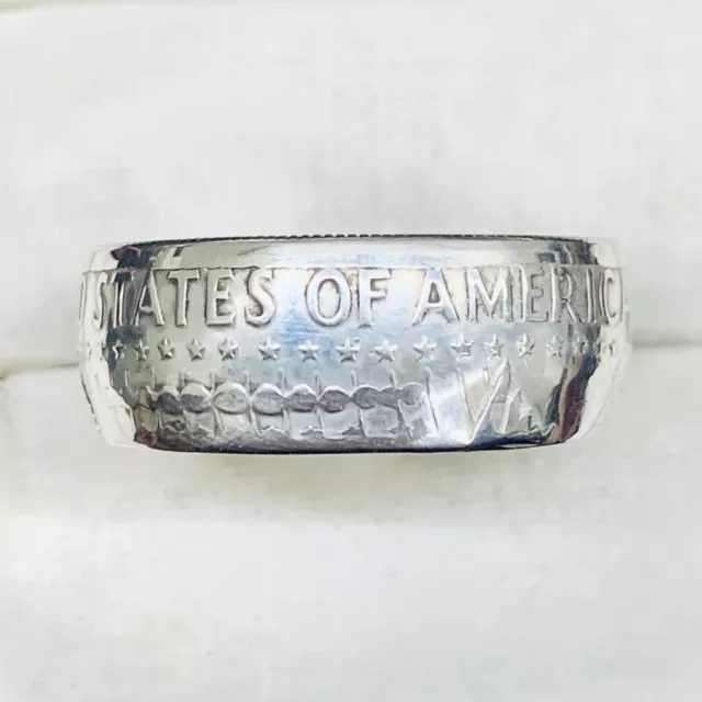 1964 Kennedy Silver Half Dollar USA Coin Ring Band Size 10 Liberty America Stars