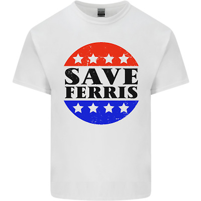 Save Ferris Divertente con effetto invecchiato 80s film Da Uomo Cotone T-Shirt Tee Top