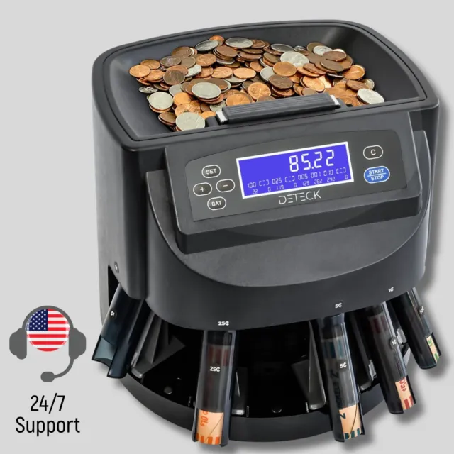 VEVOR USD Coin Sorter Coin Counter Wrapper and Roller 300 Coins/min LCD  Display