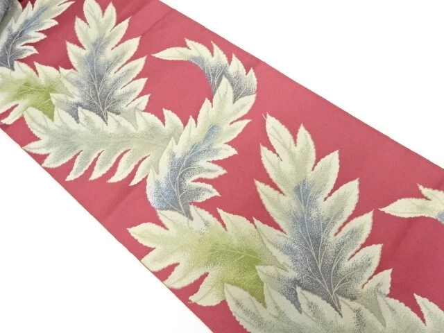 43075# Japanese Kimono / Vintage Nagoya Obi / Woven Plants