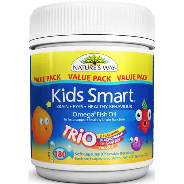 Nature's Way Kids Smart Omega 3 Fish Oil Trio 180 Capsules
