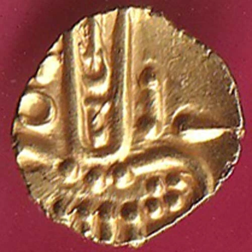 dutch india kali style scarce gold fanam scarce coin #SE57