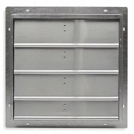 Dayton 2C517 10 In Backdraft Damper / Wall Shutter, 10-1/2 In X 10-1/2 In