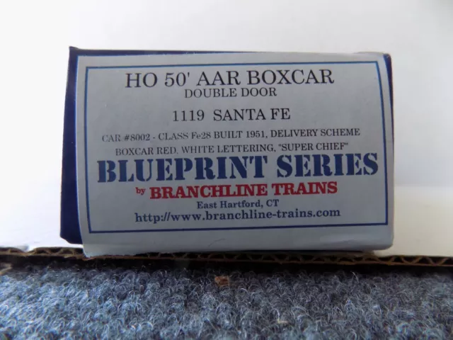 50 '.Aar Box Car  Double Door  Santa Fe Super Chief  By Blueprint Branchline Nos