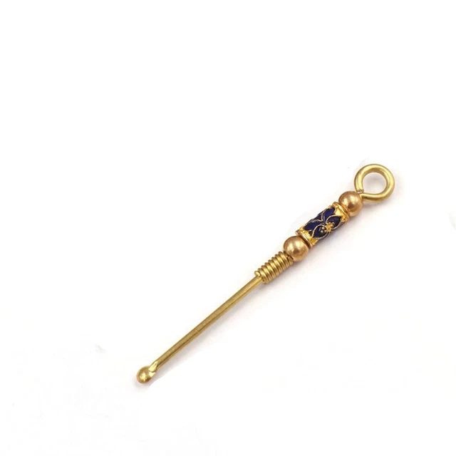 Recolectores de cera para oídos portátiles llavero púas para oídos curette cuchara (una cuenta púrpura)