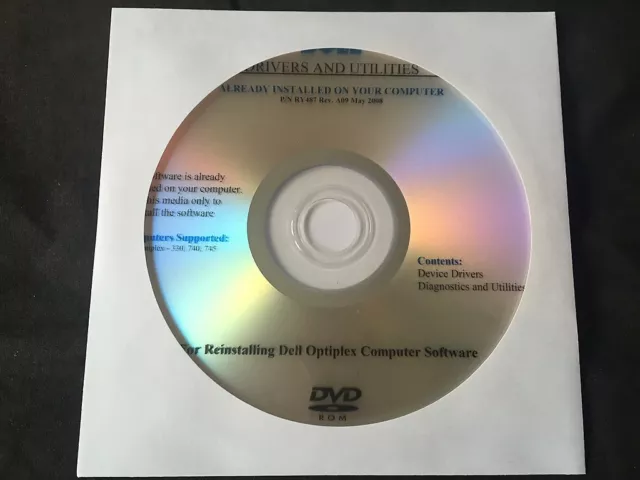 DELL Optiplex 330 - 740 - 745 - 755 Drivers CD DVD Disc