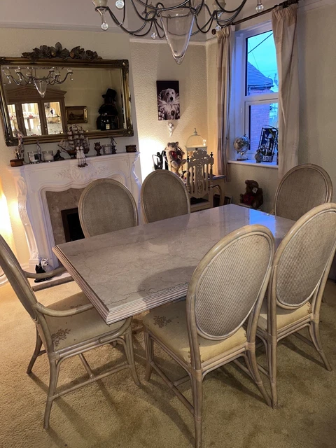 Scs marble dining table and chairs online