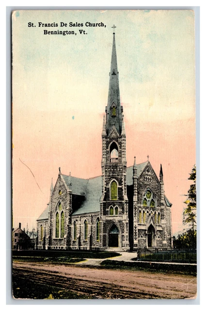 St Francis De Sales Church Bennington Vermont VT DB Postcard U2